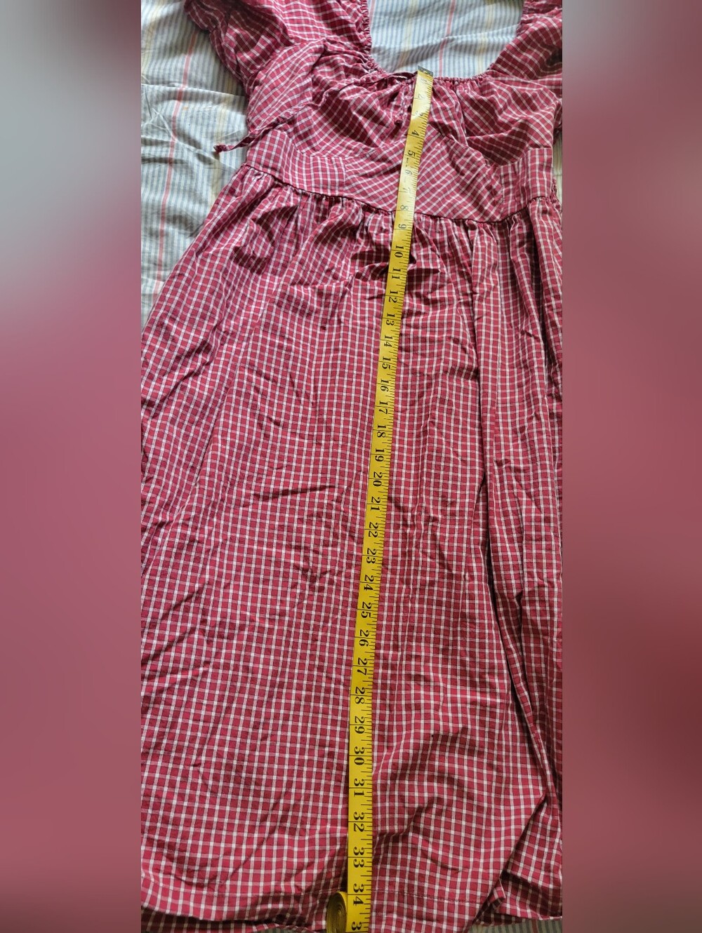 Universal Thread Girls Red Plaid Puff-Sleeve Dress - Picture 3 of 5